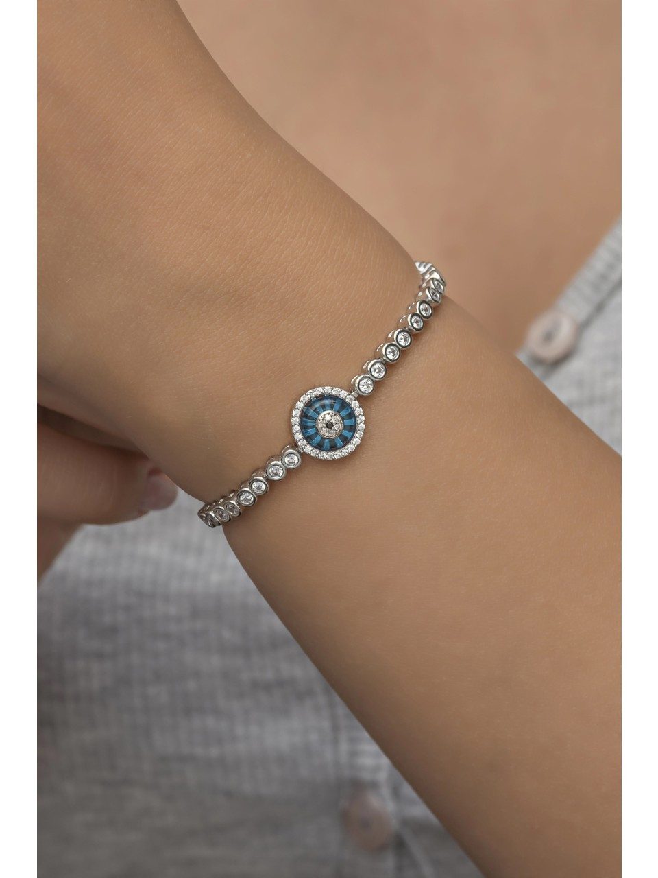 Nisan Ketten und Armband Set, Silber Damenarmband, Suyolu Design mit Nazar- günstig online kaufen