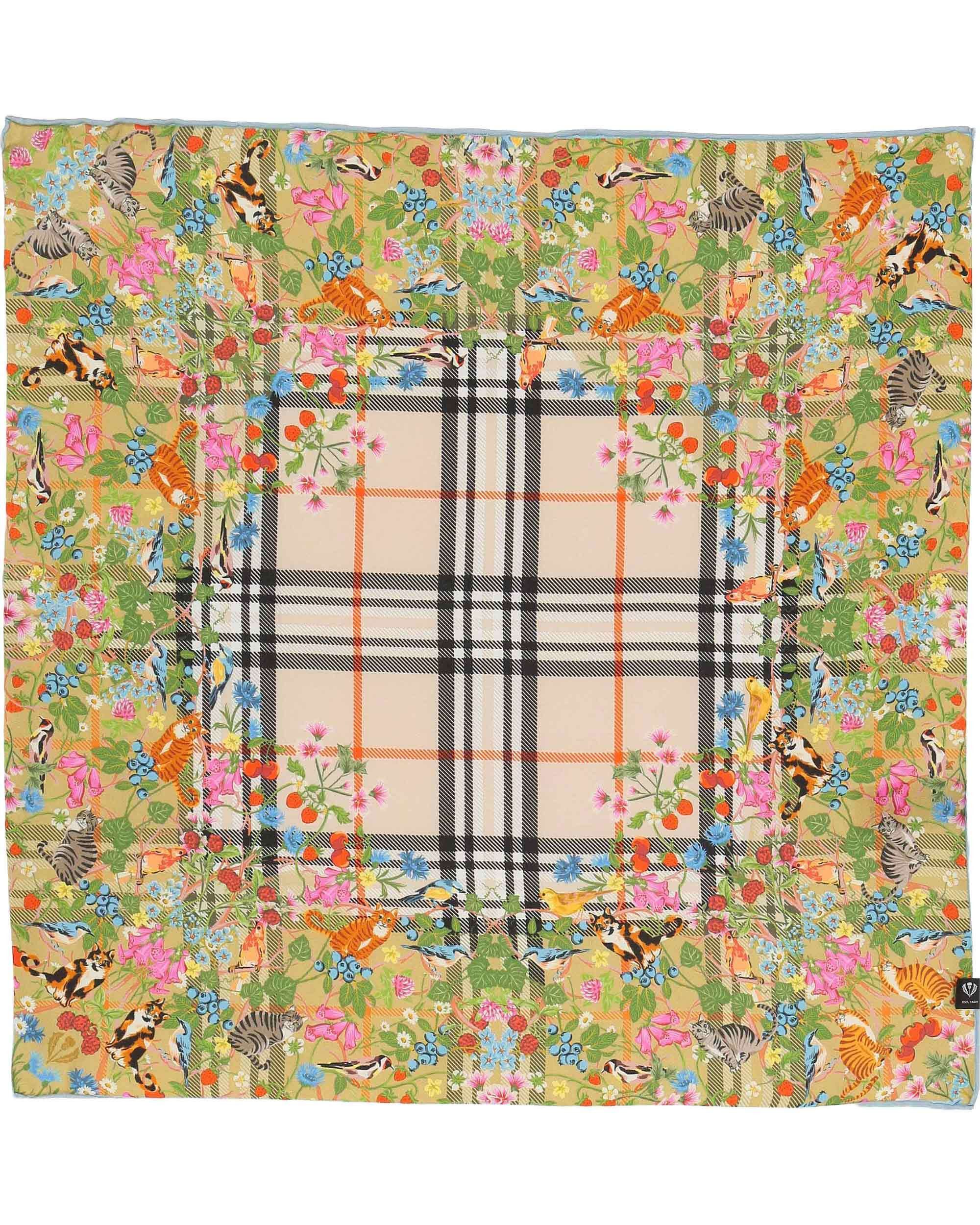 Fraas Modetuch Seidentuch mit FRAAS Plaid Karo und Tier-Print, (keine)