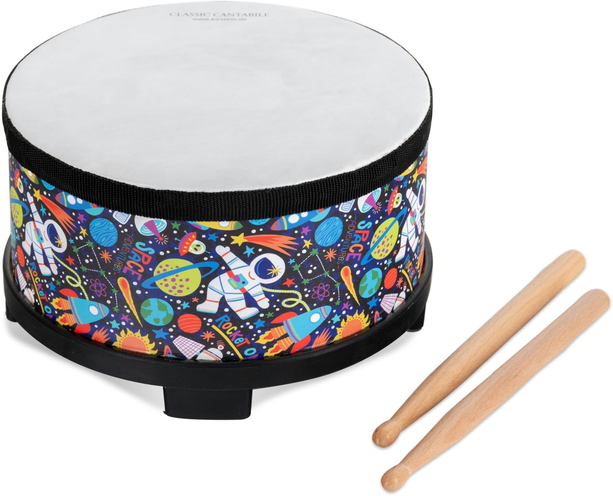 Classic Cantabile Trommel - Kindertrommel - Perfekt für kleine Kinderhände,Inkl. Drumsticks, 3-St., Trommel für Kinder - Trainiert das Rhythmusgefühl