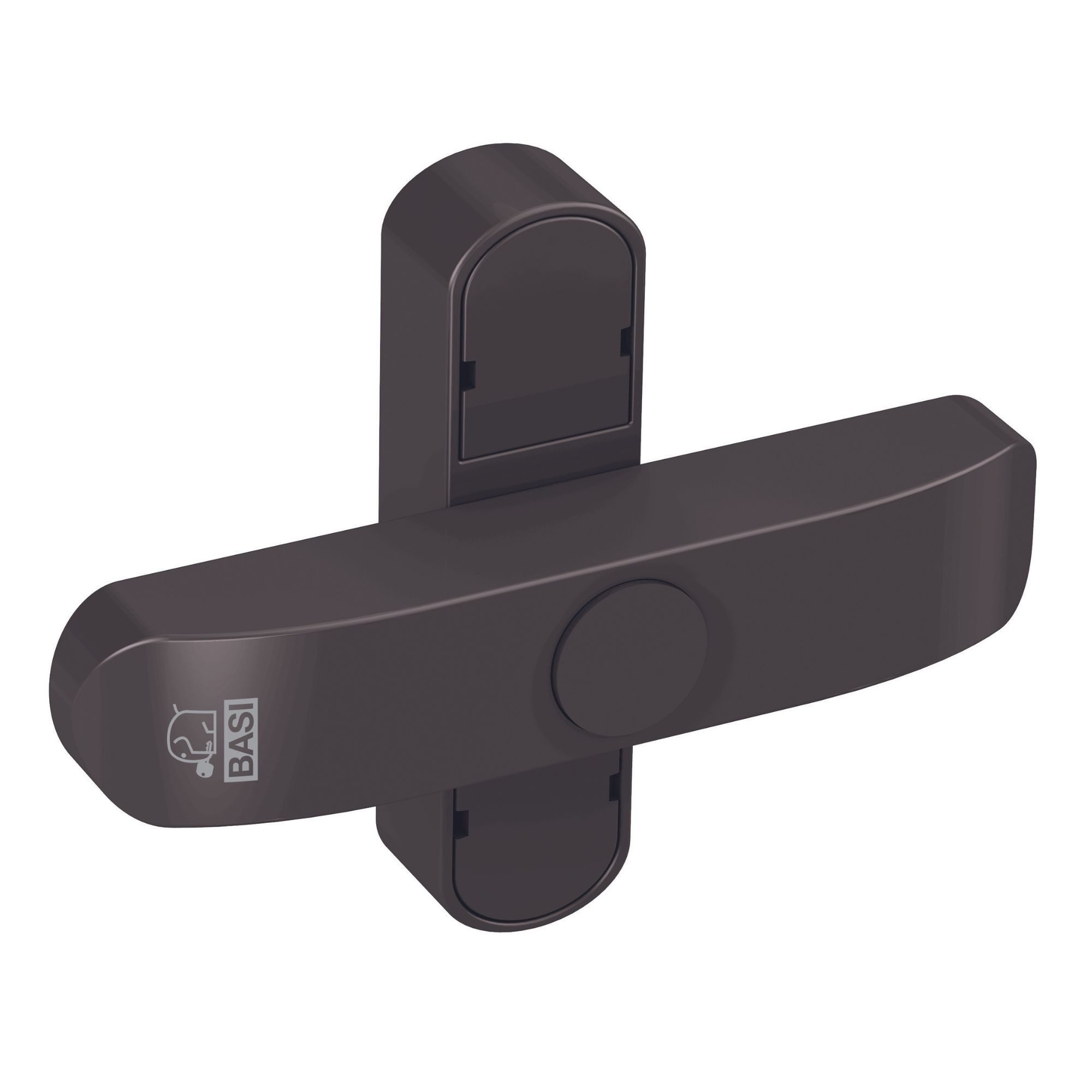 BASI Fensterbeschlag Fenstersicherung (Spar-Set, 1 St), 2-flügelige Fenster, Sperrbügel, Druckknopfsicherung, Braun, 1 Stück