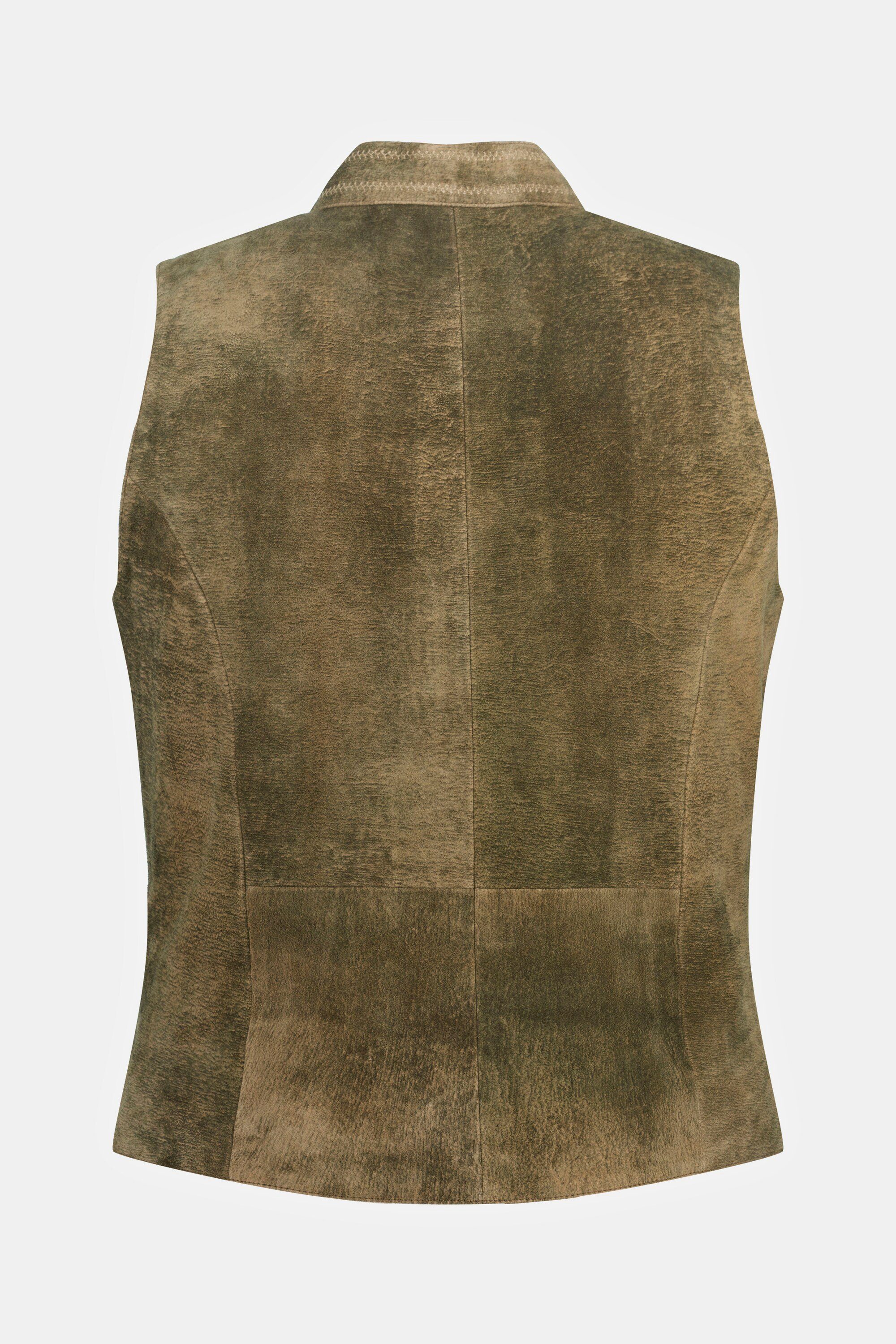 JP1880 Steppweste Weste Ziegen Veloursleder Tracht Stehkragen