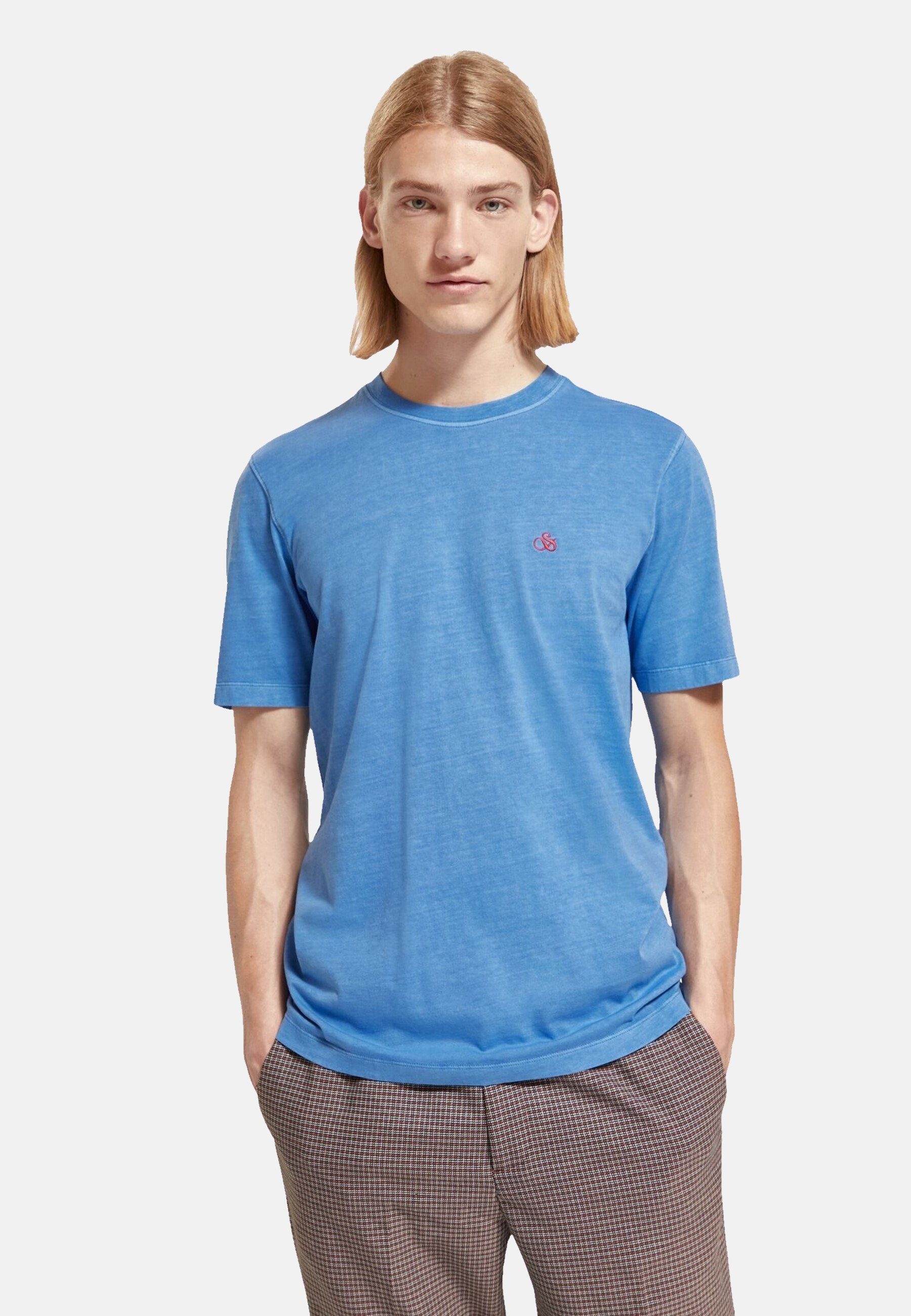 Soda & Shirt mit (1-tlg) und Scotch T-Shirt Kurzarmshirt Blau Rundhalsausschnitt