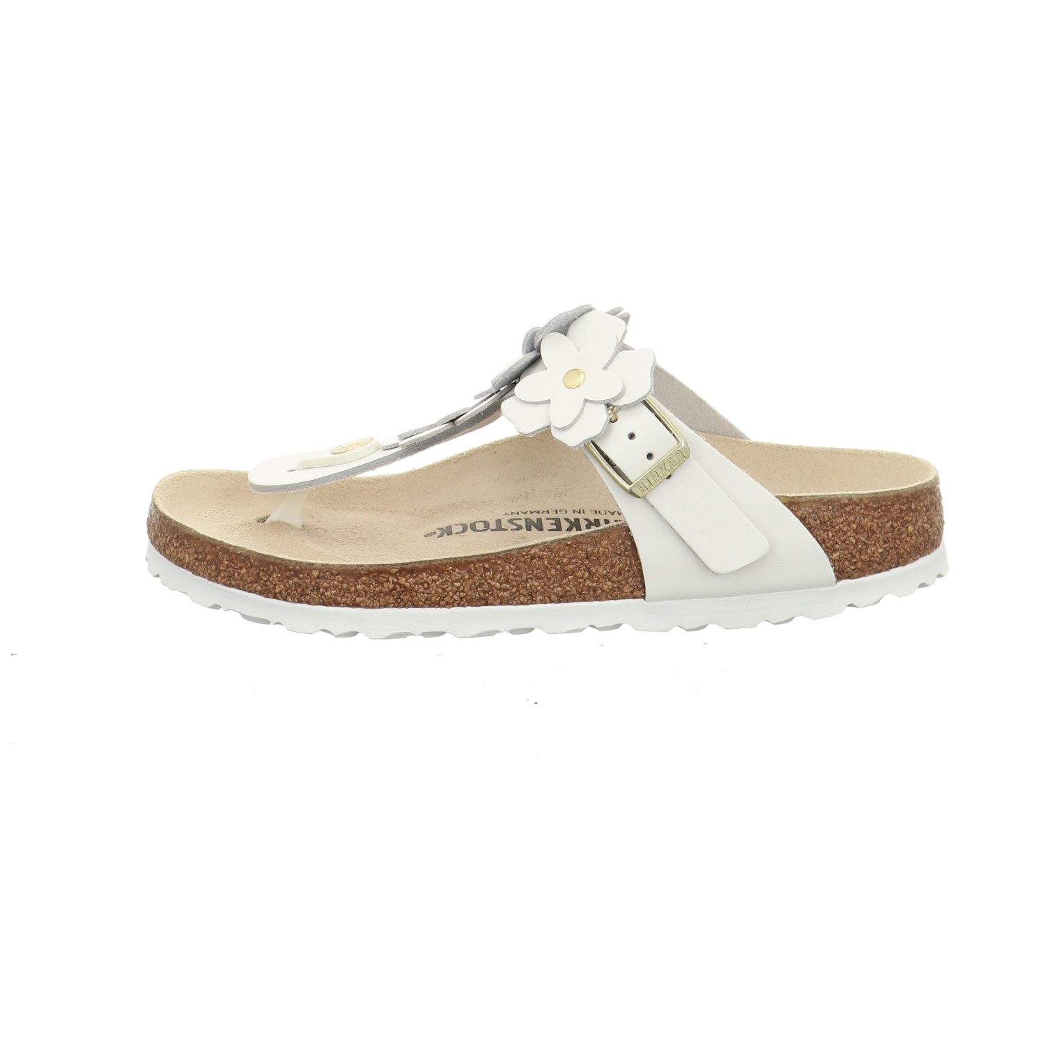 Birkenstock Gizeh Flower Embellishment Natural Leath Pantolette