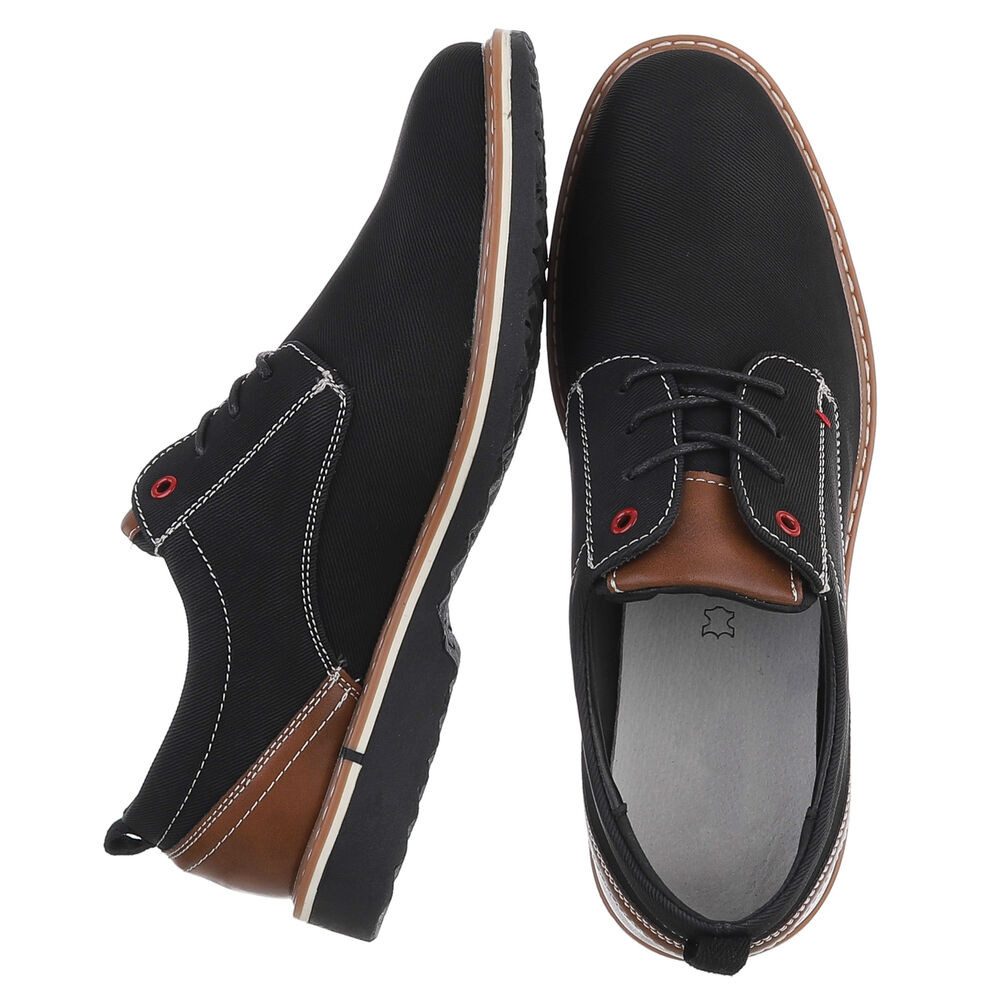 Coolwalk Herrenschnürschuh aus Textil mit Kontrastdetails Schnürschuh (91917742) Blockabsatz Schnürer in Schwarz