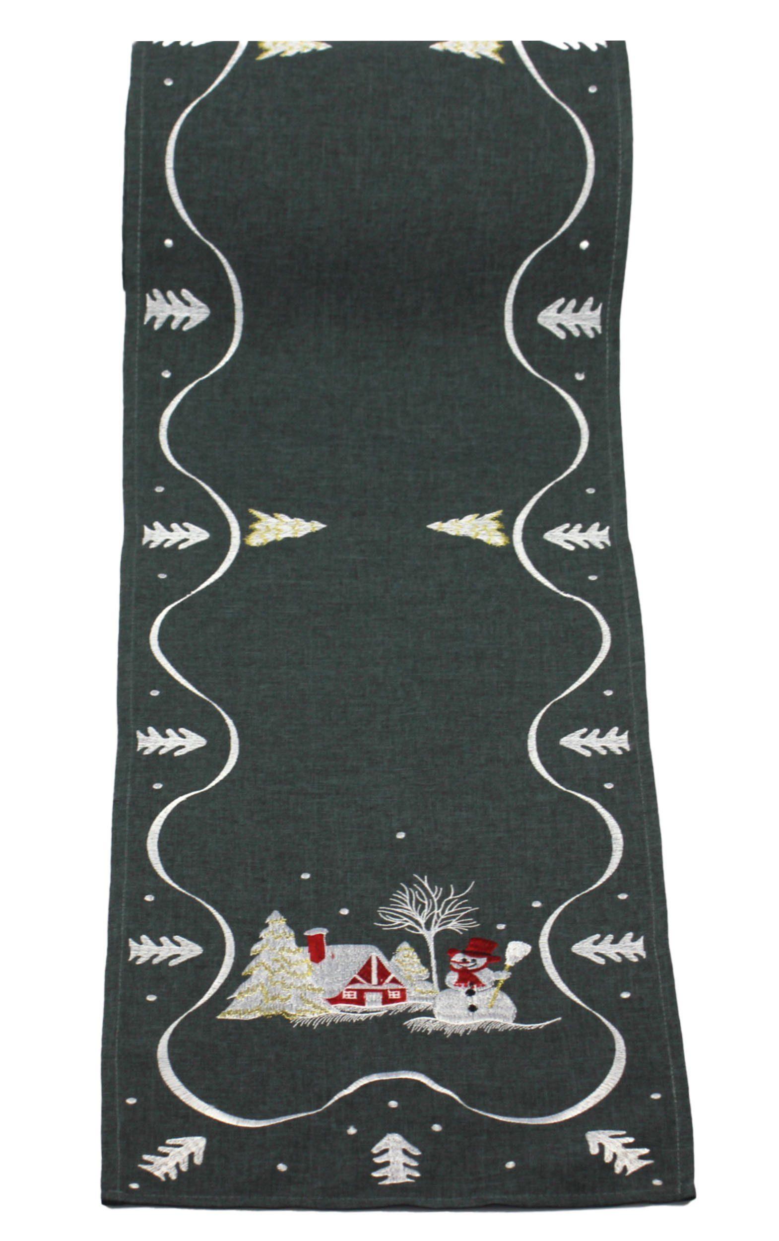 Haus und Deko Tischdecke Weihnachten Tischläufer 35 x 170 cm Tischdecke mit Stickerei Weihnacht (1-tlg)