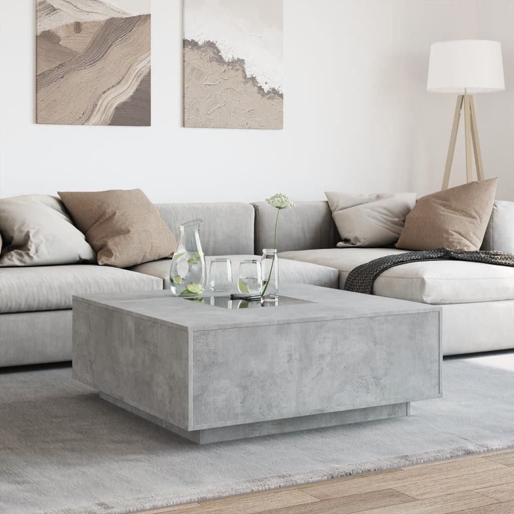 vidaXL Couchtisch Couchtisch mit Infinity-LED Betongrau 100x100x40 cm (1-St)