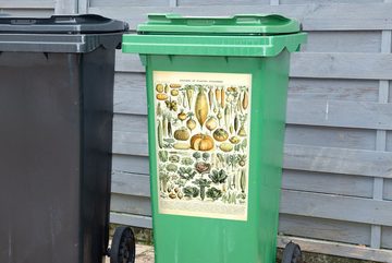MuchoWow Wandsticker Vintage - Gemüse - Karotte - Kunst - Adolphe Millot - Orange (1 St), Mülleimer-aufkleber, Mülltonne, Sticker, Container, Abfalbehälter