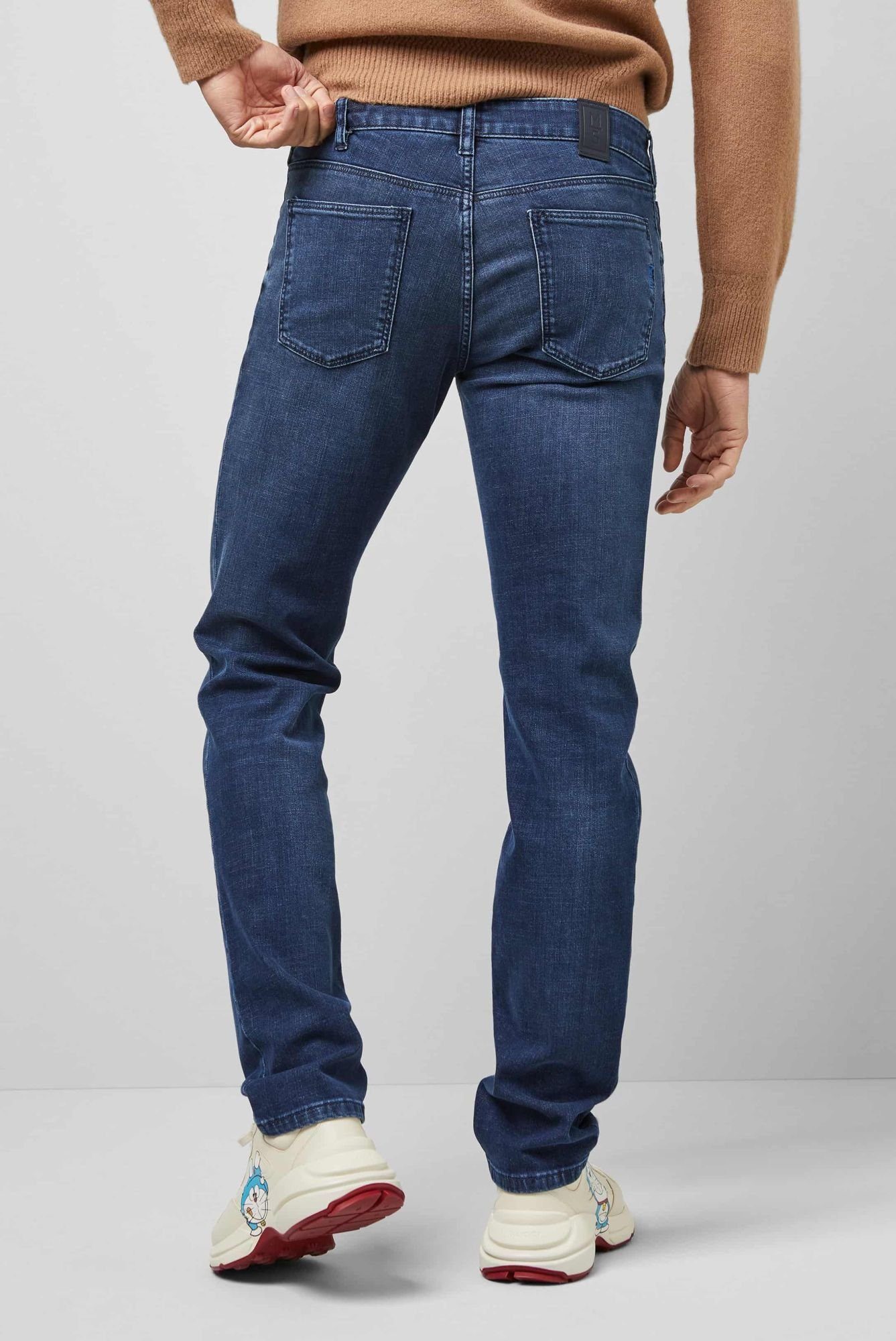 dunkelblau 5-Pocket-Jeans Five im Pocket MEYER