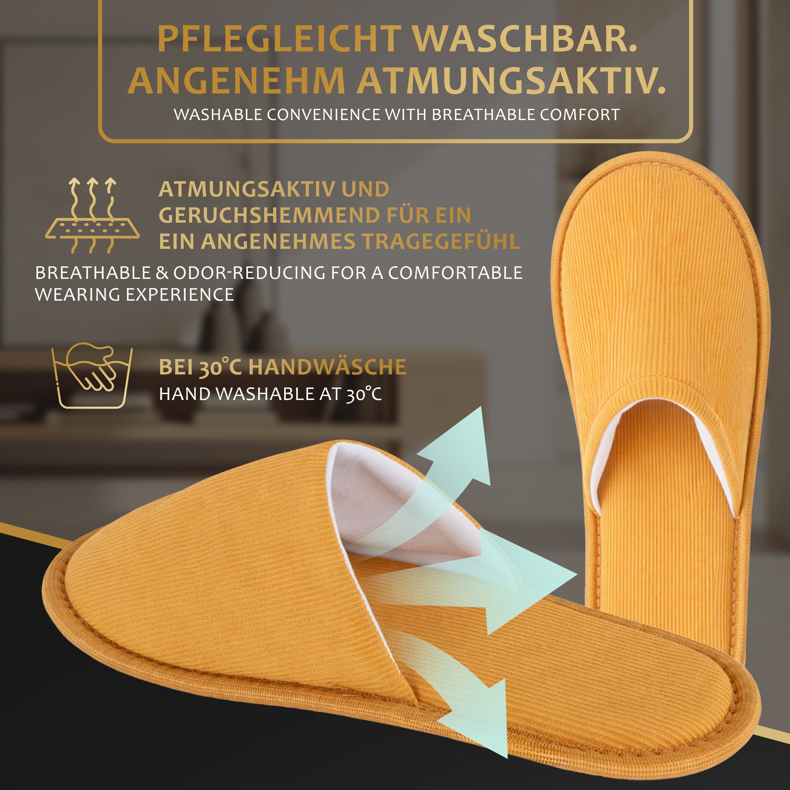 ONVAYA Premium Gästehausschuhe Set-Guest Slippers-Gästepantoffeln Unisex Hausschuh – Bild 5 von 5