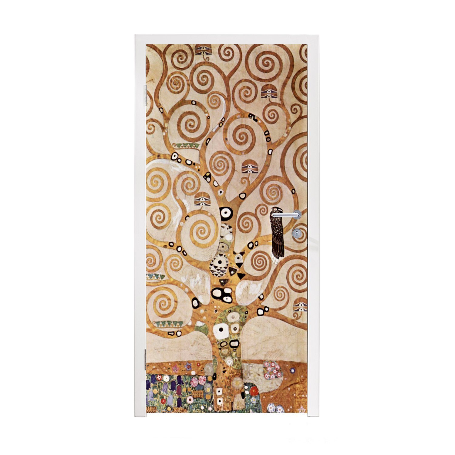 MuchoWow Türtapete Der Baum des Lebens - Gustav Klimt, Matt, bedruckt, (1 St), Fototapete für Tür, Türaufkleber, 75x205 cm