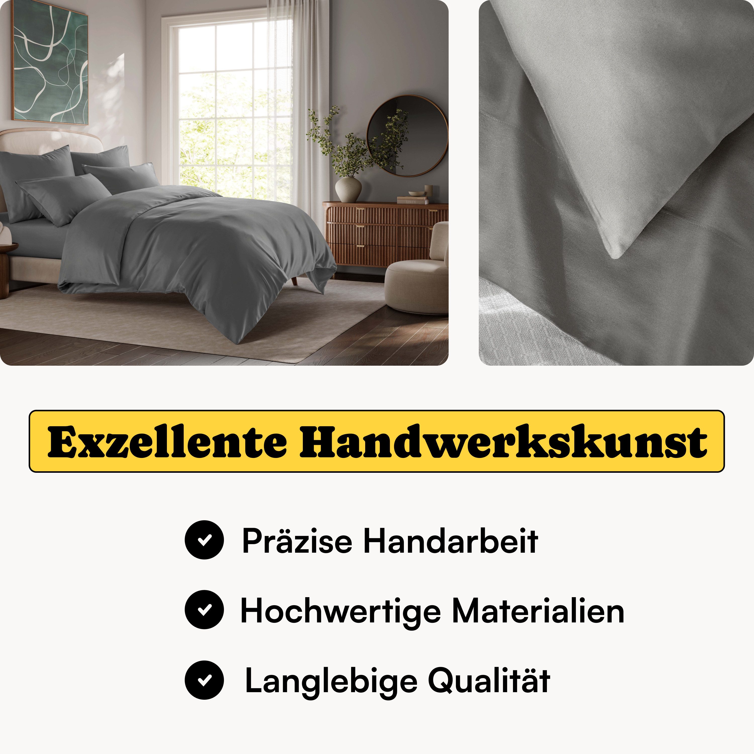 Seralino Spannbettlaken Mako Satin Spannbetttuch (100% günstig online kaufen