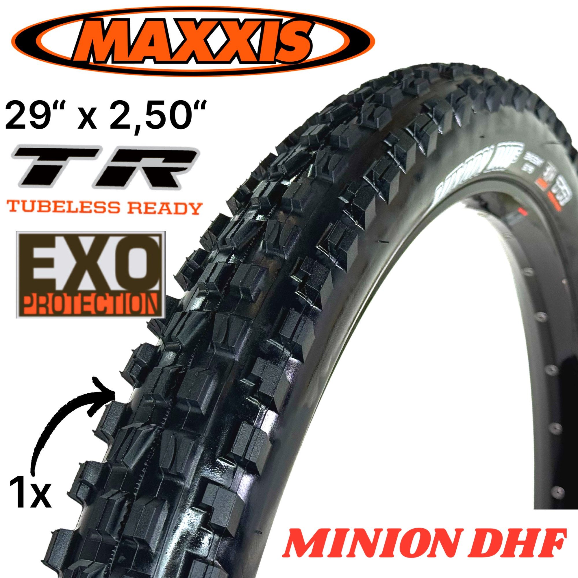 Maxxis Fahrradreifen Maxxis MTB Fahrrad Reifen Minion DHF 29x2,5''DH Exo TLR Tubeless Ready