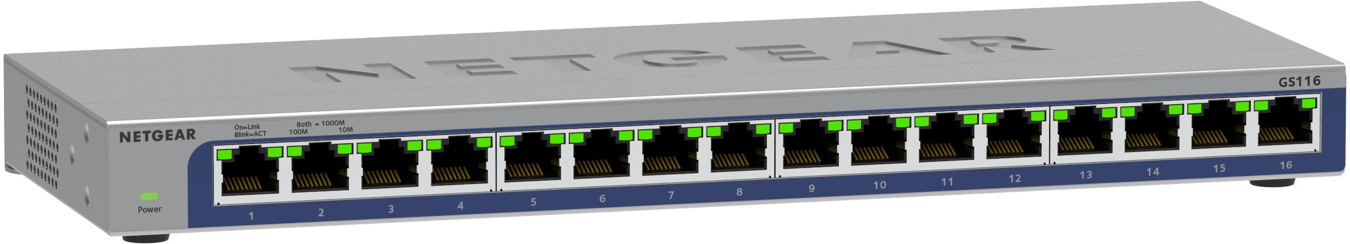 NETGEAR GS316v3 16-Port Gigabit Ethernet Netzwerk-Switch Netzwerk-Switch (16 Gigabit-Ethernet-Anschlüsse)