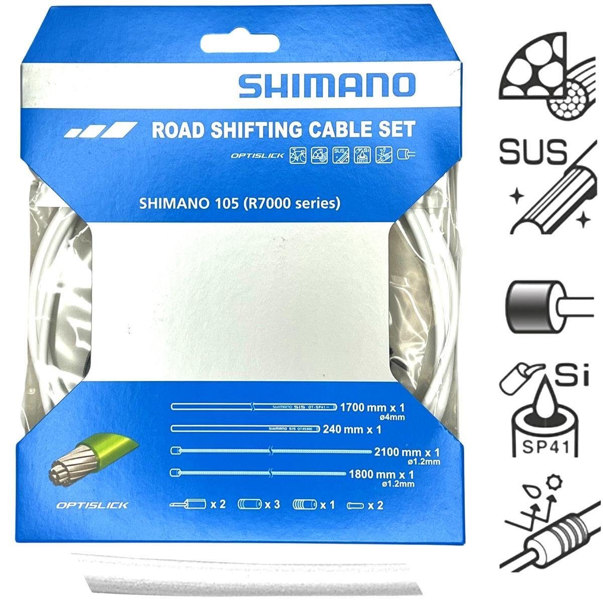 Shimano Felgenbremse Road Optislick weiss Shimano OT-SP41 Schaltzug-Set