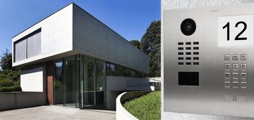 DoorBird DoorBird - Video Türstation D2101IKH für Einfamilienhaus mit Infomodul und Keypad Video-Türsprechanlage (Außenbereich, Haustür, Eingangsbereich, Smarte Video Türsprechanlage mit App-Steuerung, Ethernet / PoE)