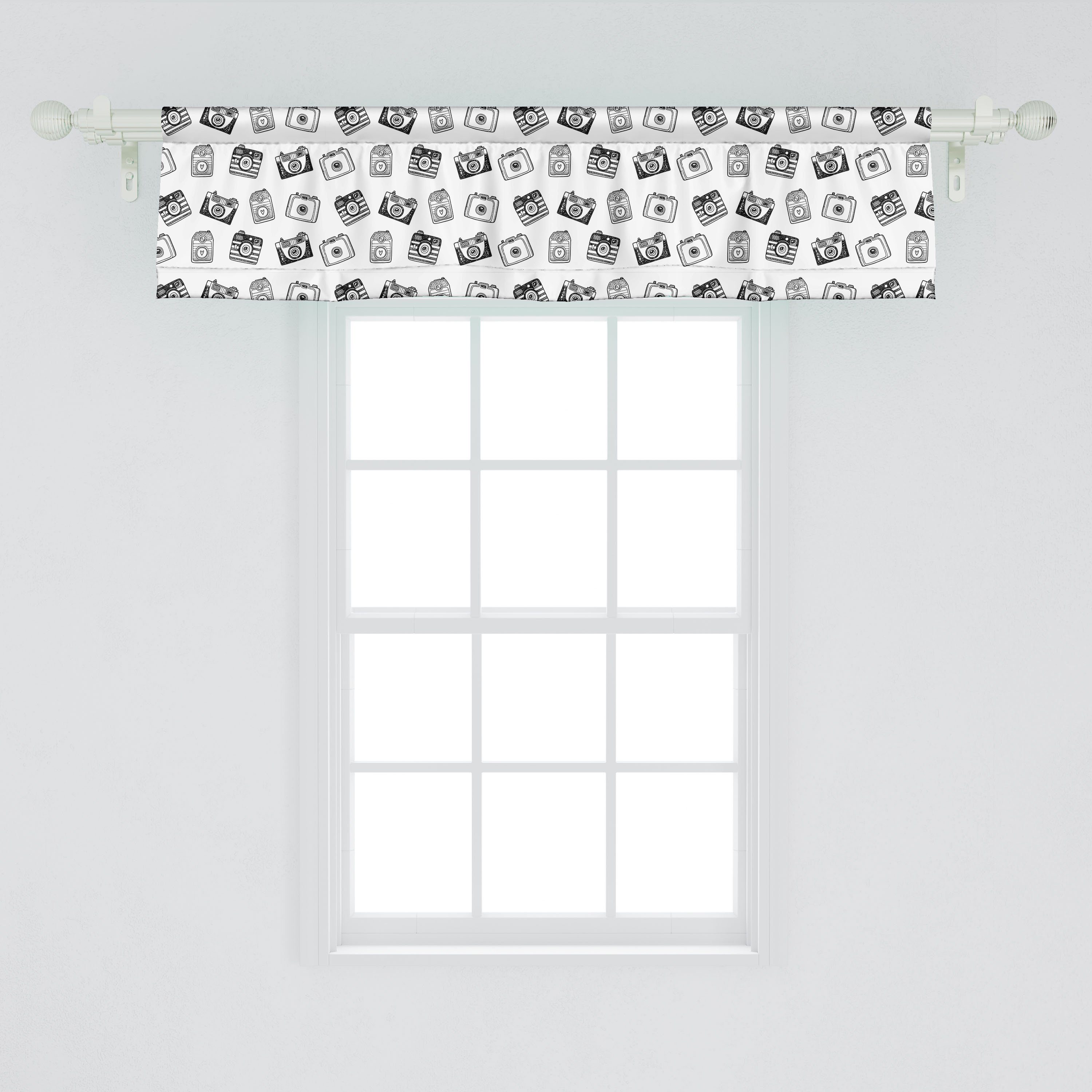 Scheibengardine Vorhang Volant für Küche Stangentasche, mit Dekor Abakuhaus, Jahrgang Microfaser, Bleistift Cameras Schlafzimmer gezeichnete Retro