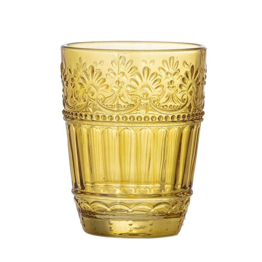 Bloomingville Glas Feyza, Glas, Trinkglas in Gelb 325ml