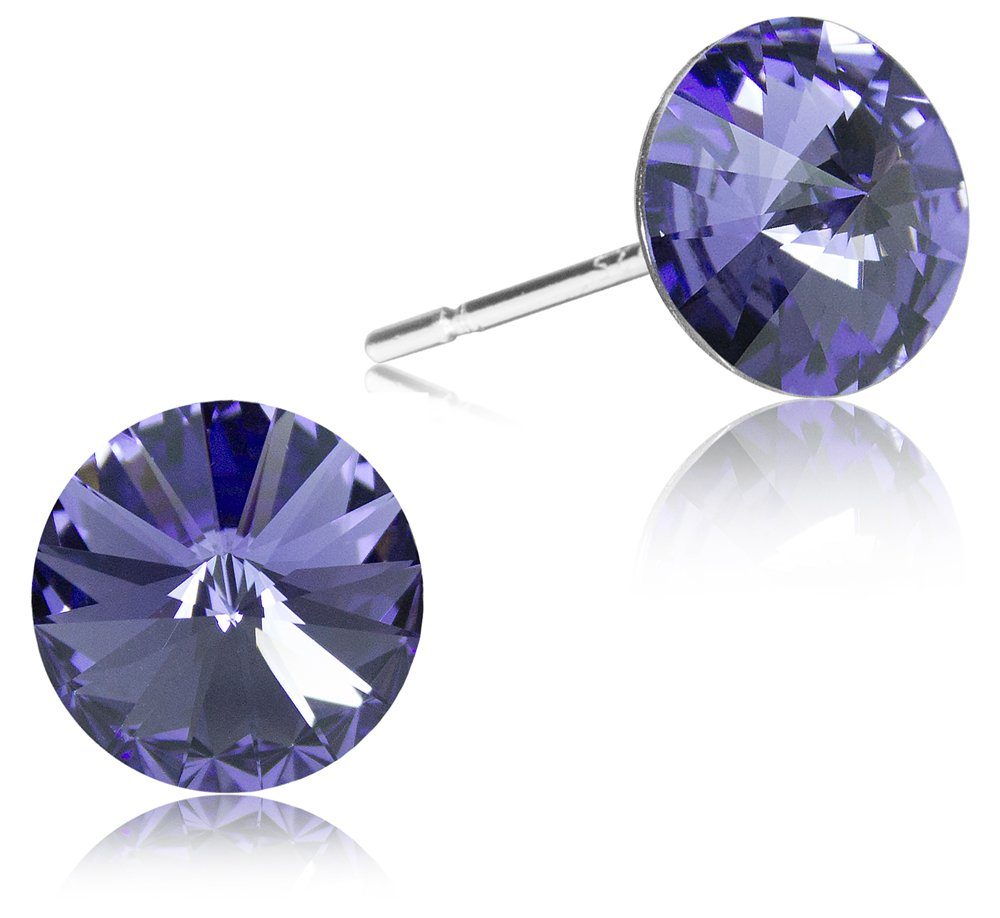 LUISIA® Paar Ohrstecker Ohrringe "Rivoli" mit 6 mm Kristallen von Swarovski® (2-tlg., inkl. Schmuckbox)