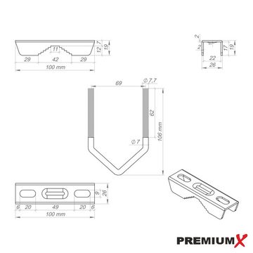 PremiumX 30cm Wandhalter 70cm Mast Ø 38mm Stahl Wand Halterung SAT-Halterung