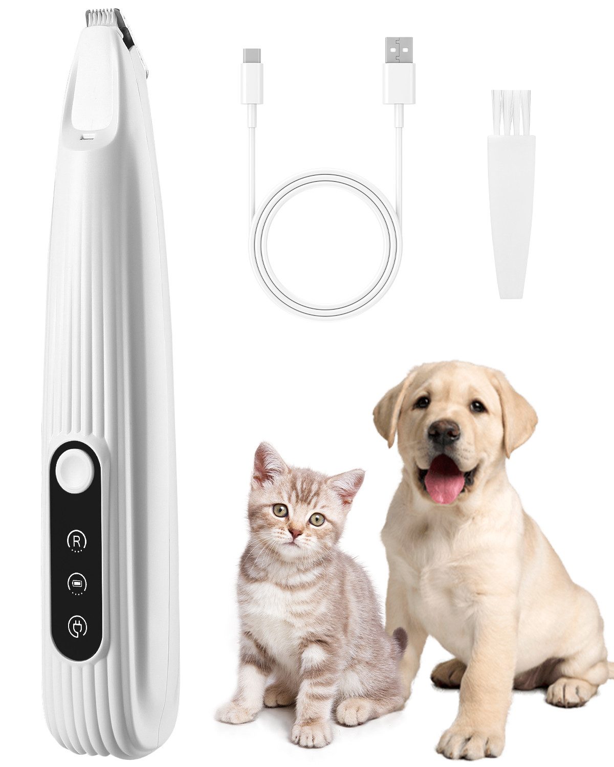 Hundeschermaschine Leise tierhaarschneidemaschine,Tierrasierer 10mm mit LED-Beleuchtung