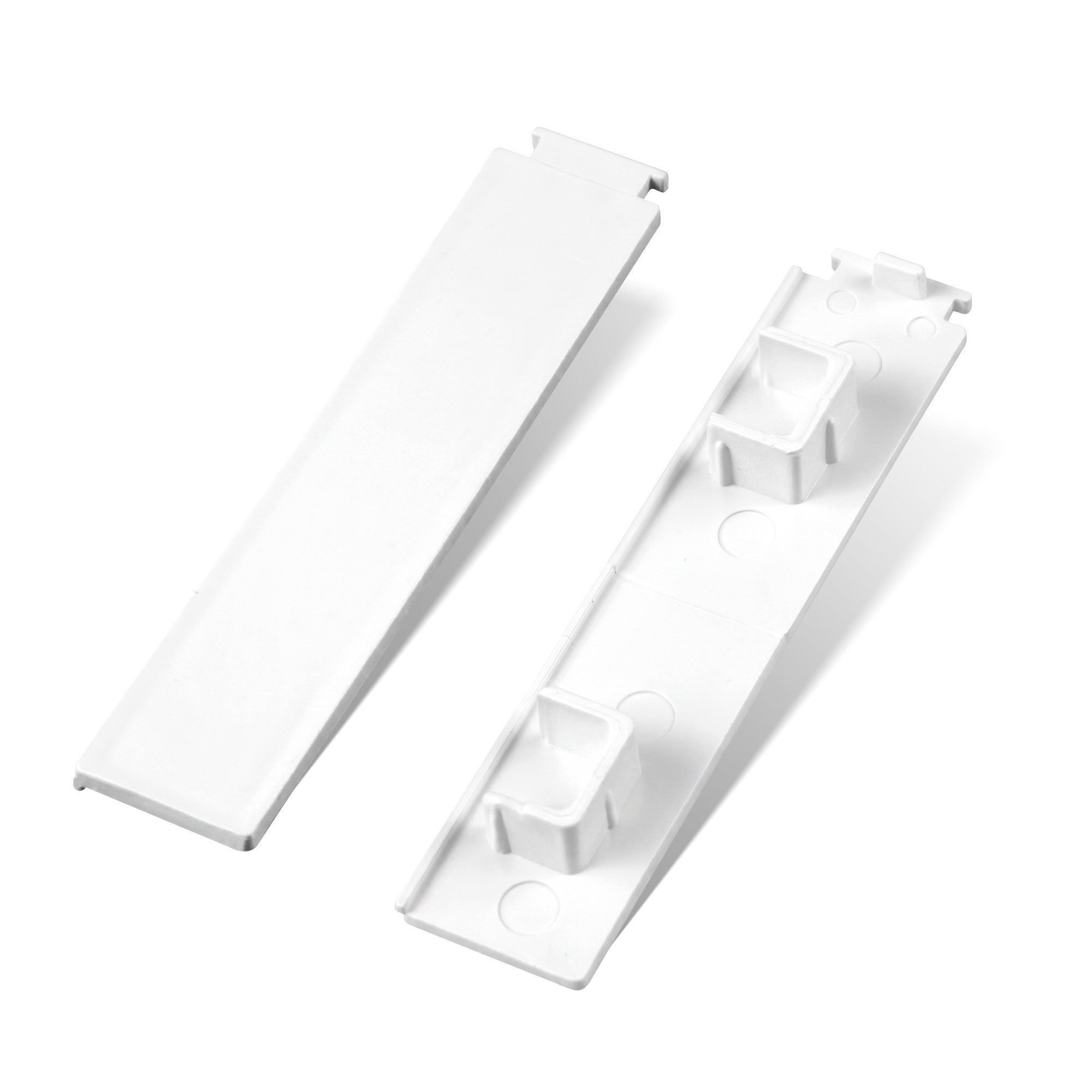 Bestlivings Gardinenschiene Seitendeckel, 3-läufig, geklemmt, Kunststoff, 2er-Pack, robust, Stopper-Funktion, Steckmontage, Made in EU