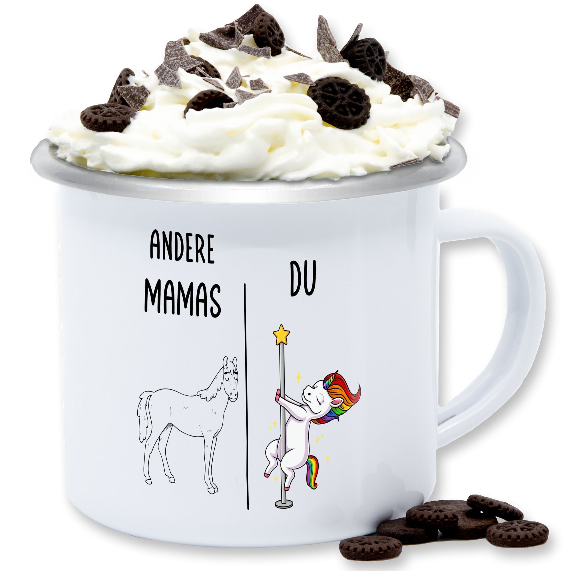 Shirtracer Tasse Andere Mamas - Dabbing Einhorn, Tochter Mama Geschenk Geburt, Mama G, Stahlblech, Mama