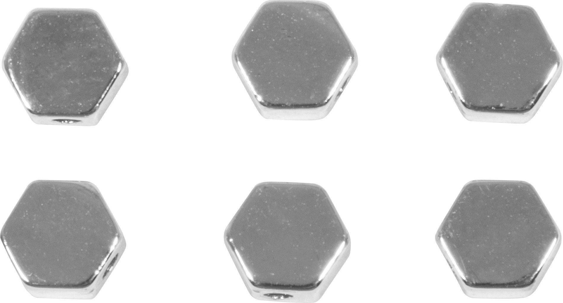 Rayher Bastelperlen Metall Perlen Hexagon, (6-tlg), 6 Stück