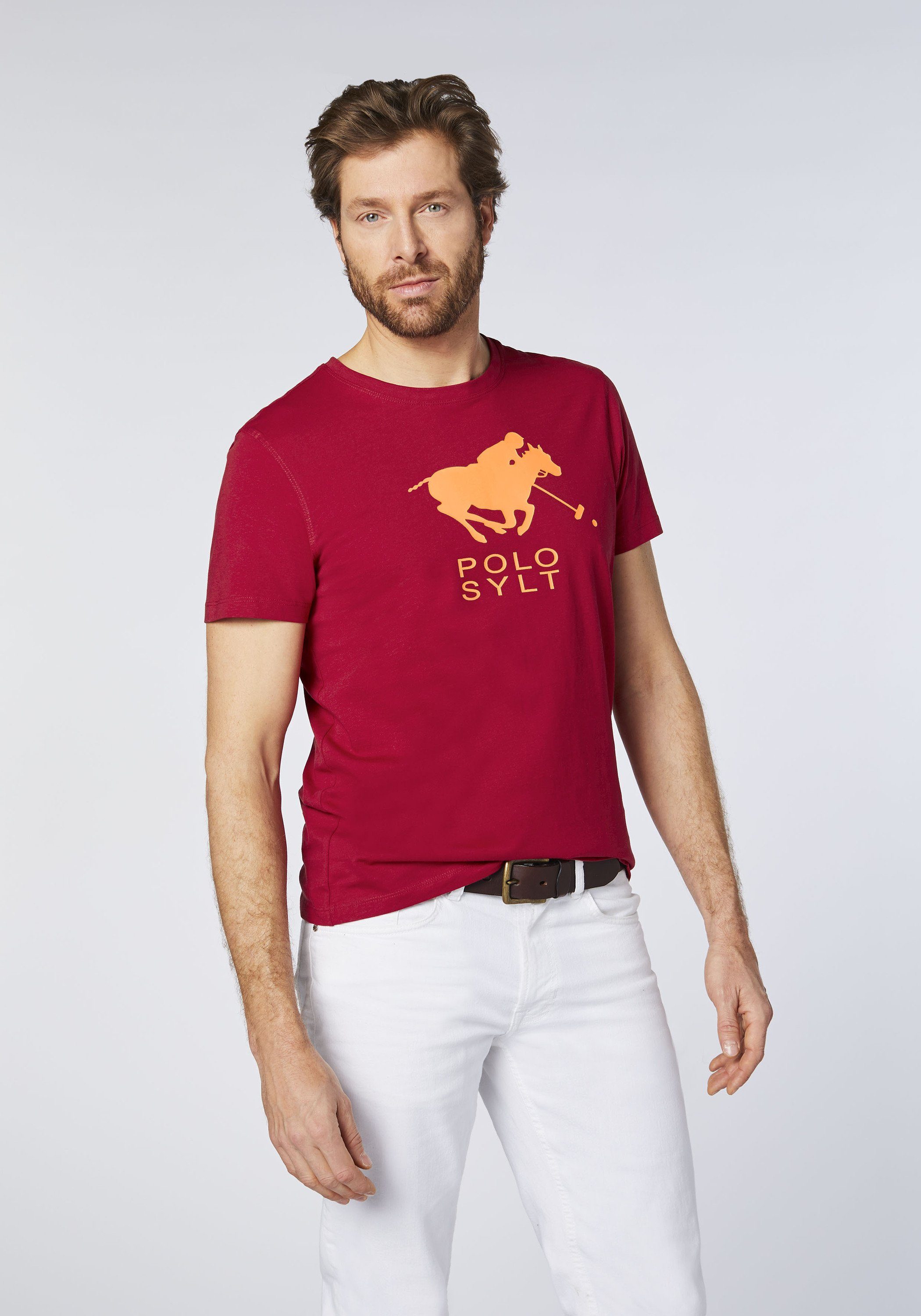 Polo Sylt Print-Shirt mit gedrucktem Logo-Symbol