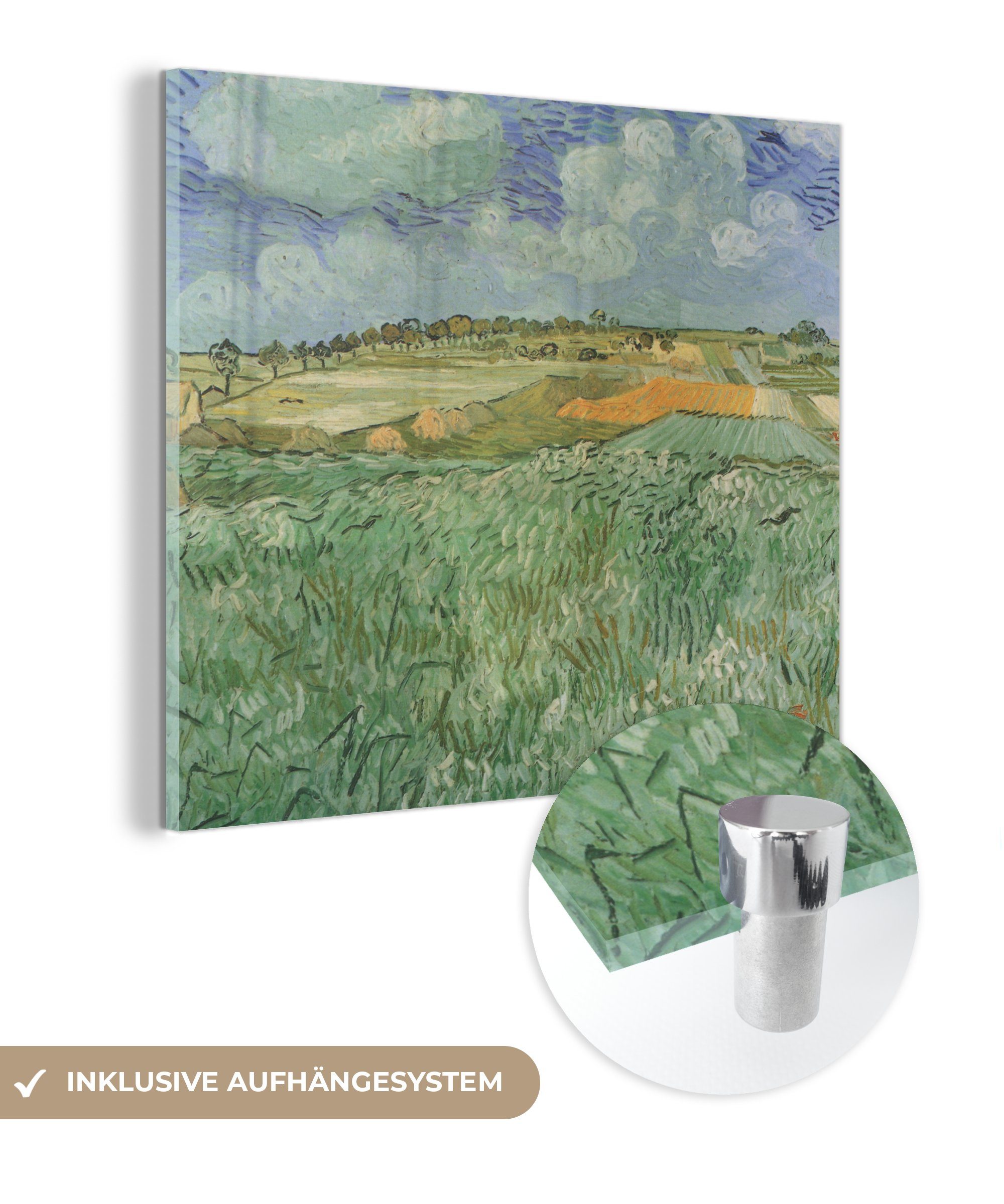 MuchoWow Acrylglasbild Bei Auvers - Gemälde von Vincent van Gogh, (1 St), Glasbilder - Bilder auf Glas Wandbild - Foto auf Glas - Wanddekoration