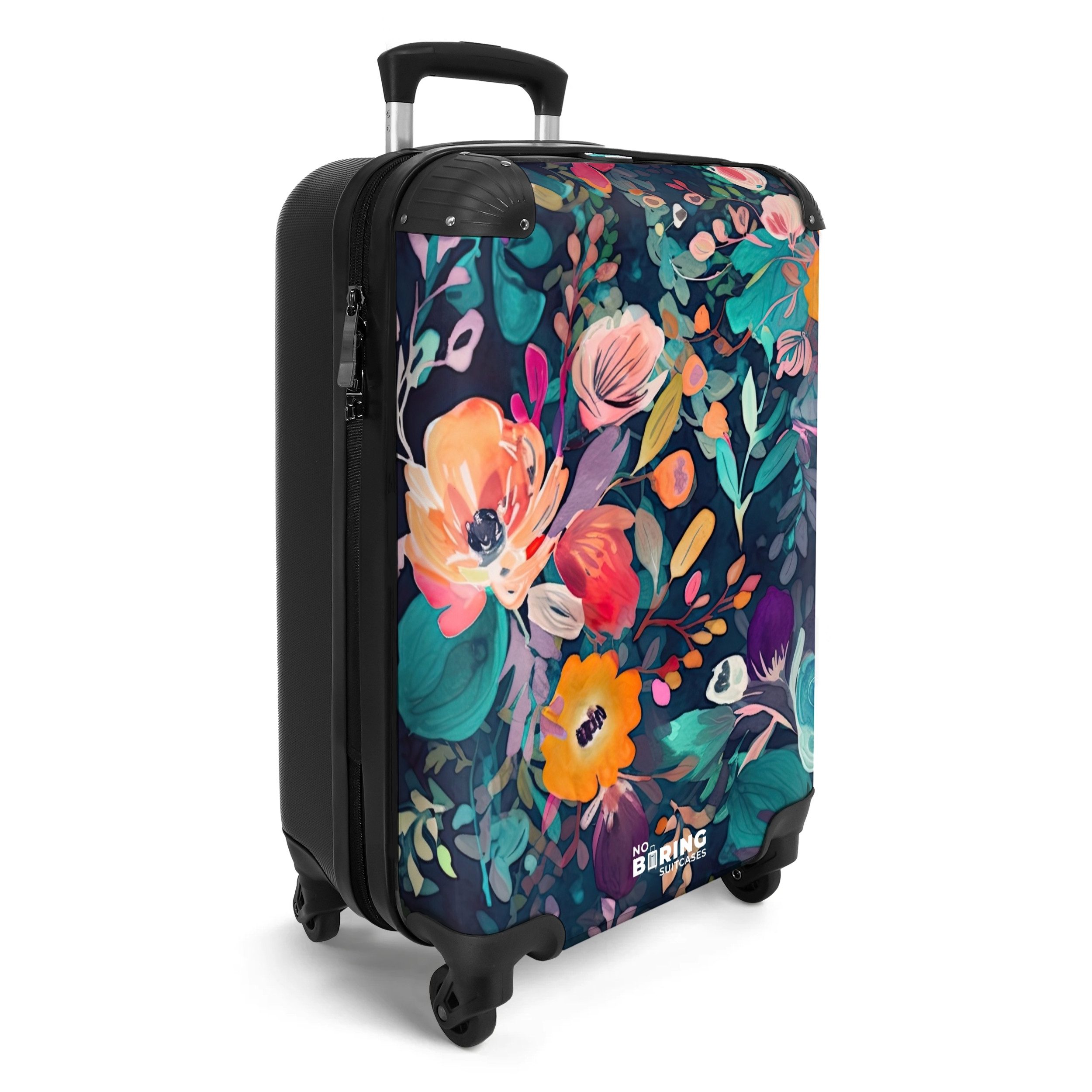 NoBoringSuitcases.com© Hartschalen-Trolley Bunt - Blumen - günstig online kaufen