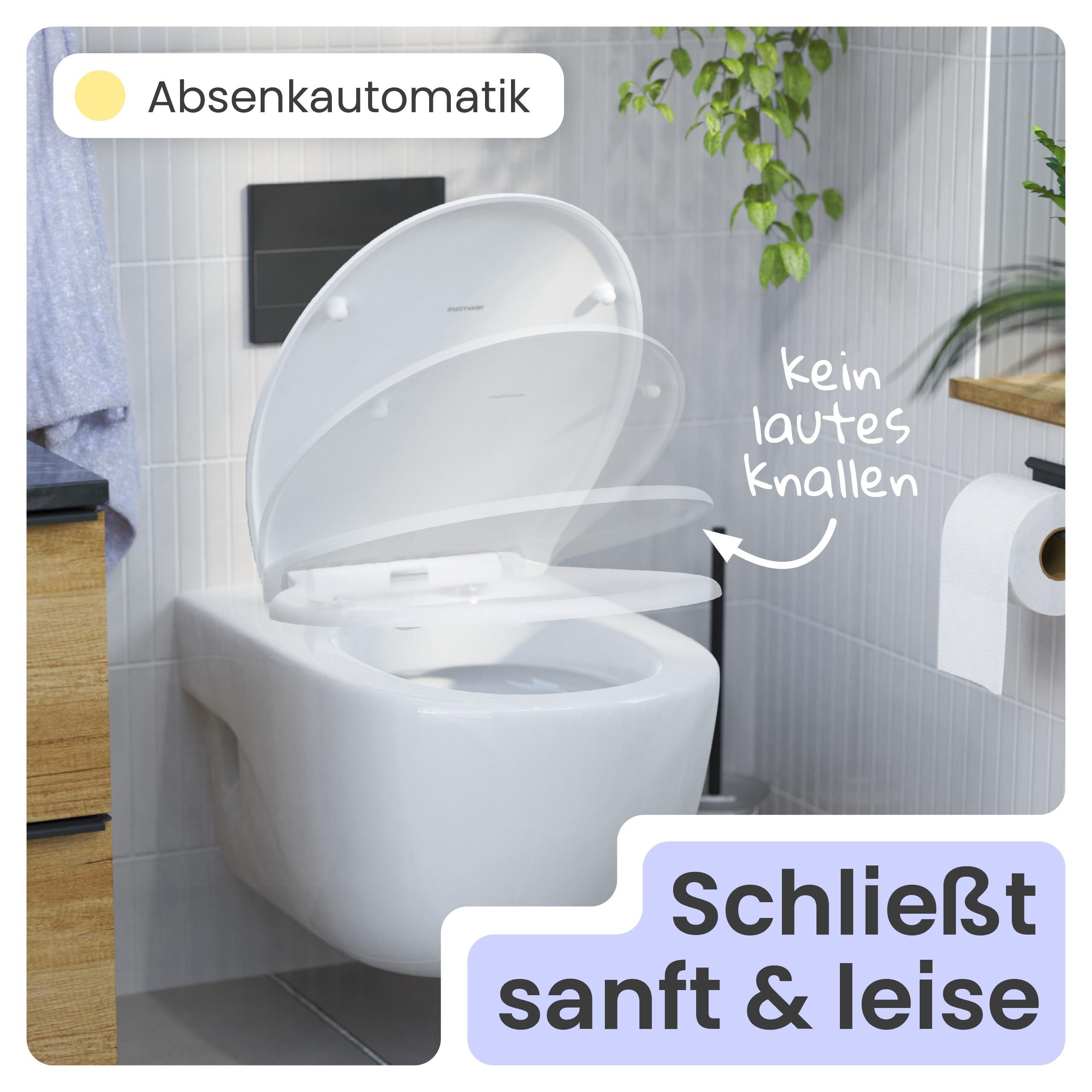 instmaier WC-Sitz instmaier Helma, Toilettendeckel mit Absenkautomatik, Absenkautomatik, zur Reinigung abnehmbar, Duroplast