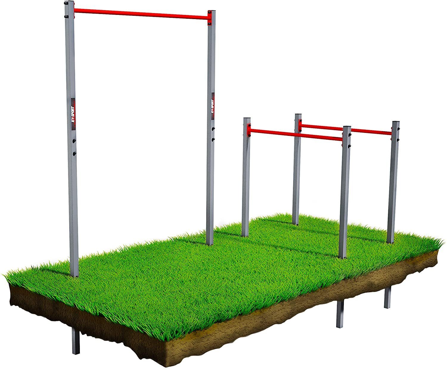 KSport Klimmzugstange »Stationäre Outdoor Klimmzugstange + Dip Station bis 150 kg belastbar I