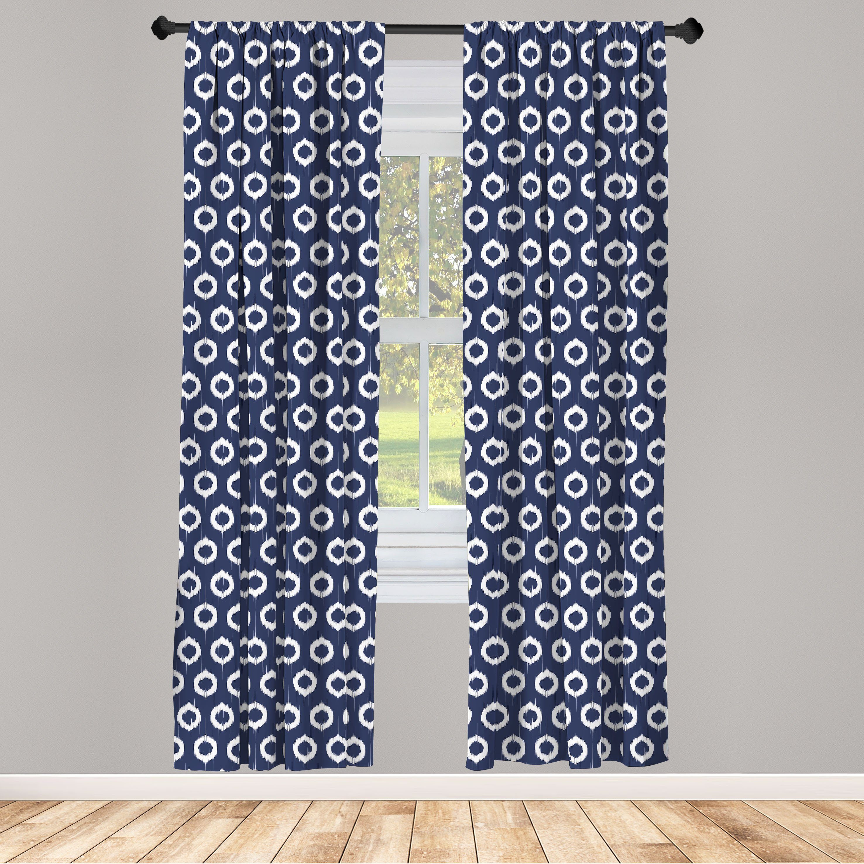 Gardine Vorhang für Wohnzimmer Schlafzimmer Dekor, Abakuhaus, Microfaser, Navy blau Grunge Sketchy Entwurf | Fertiggardinen
