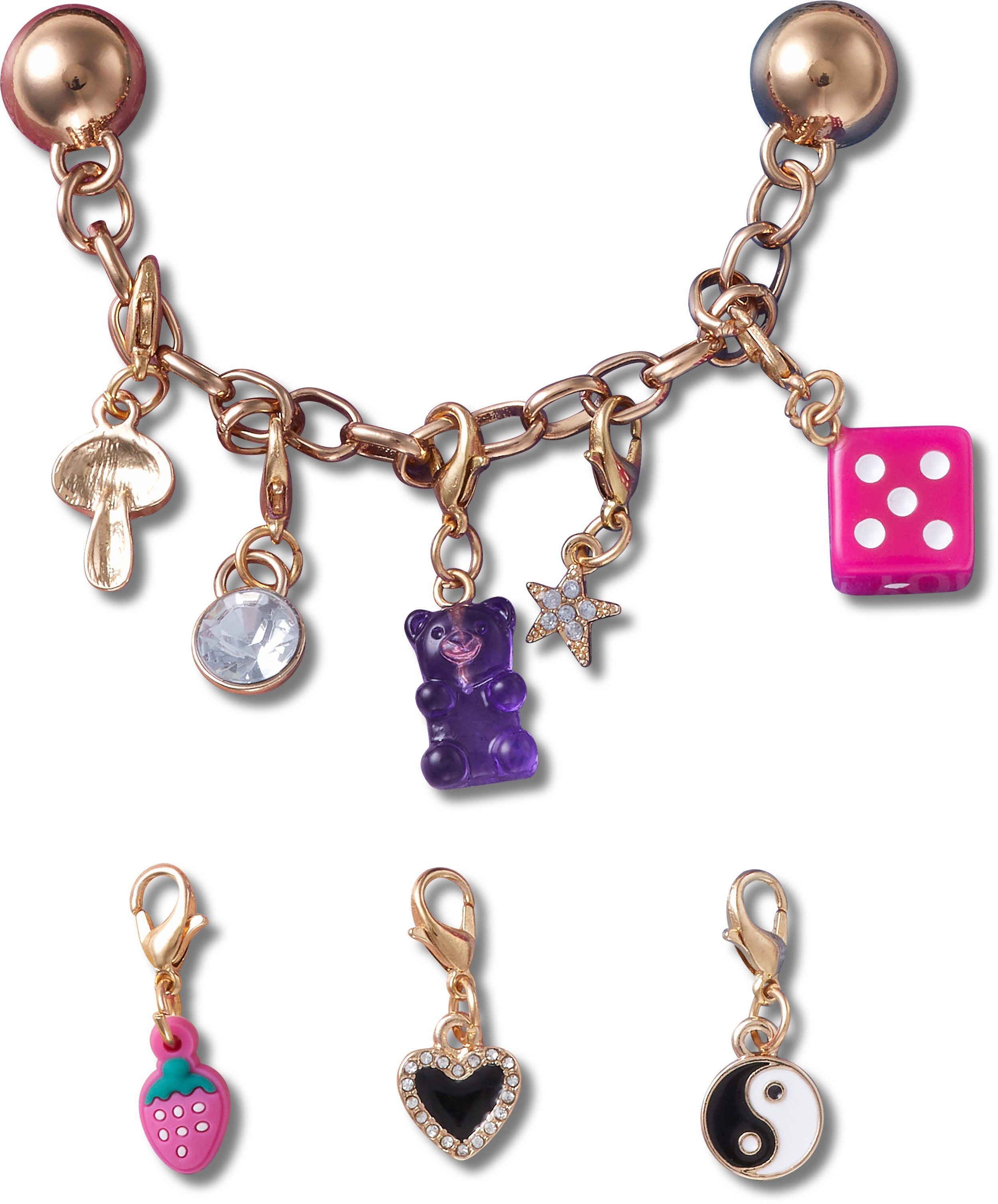 Crocs Зажимы для обуви Jibbitz™ "Custom Charm Chain" (Set, 5-tlg., Kein Spielzeug. Nicht für Kinder unter 3 Jahren geeignet), Schuh-Dekoration mit Charm-Kette und Anhängern