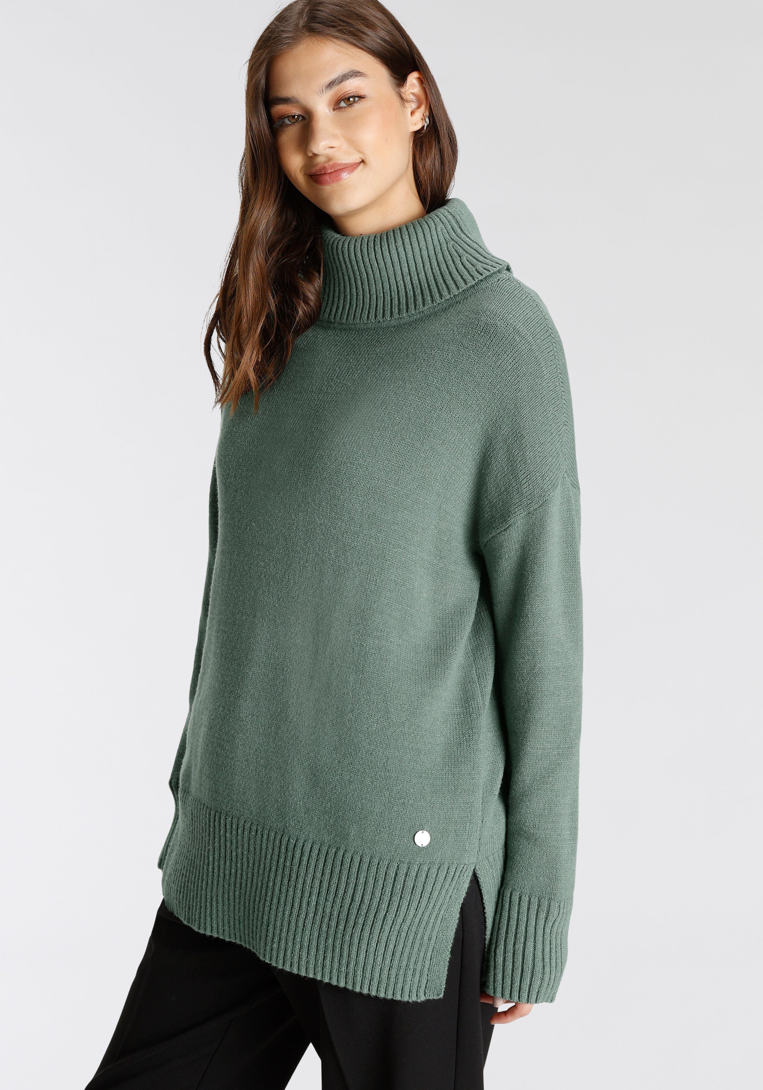 Tamaris Rollkragenpullover in lässiger Form mit seitlichen Schlitzen günstig online kaufen