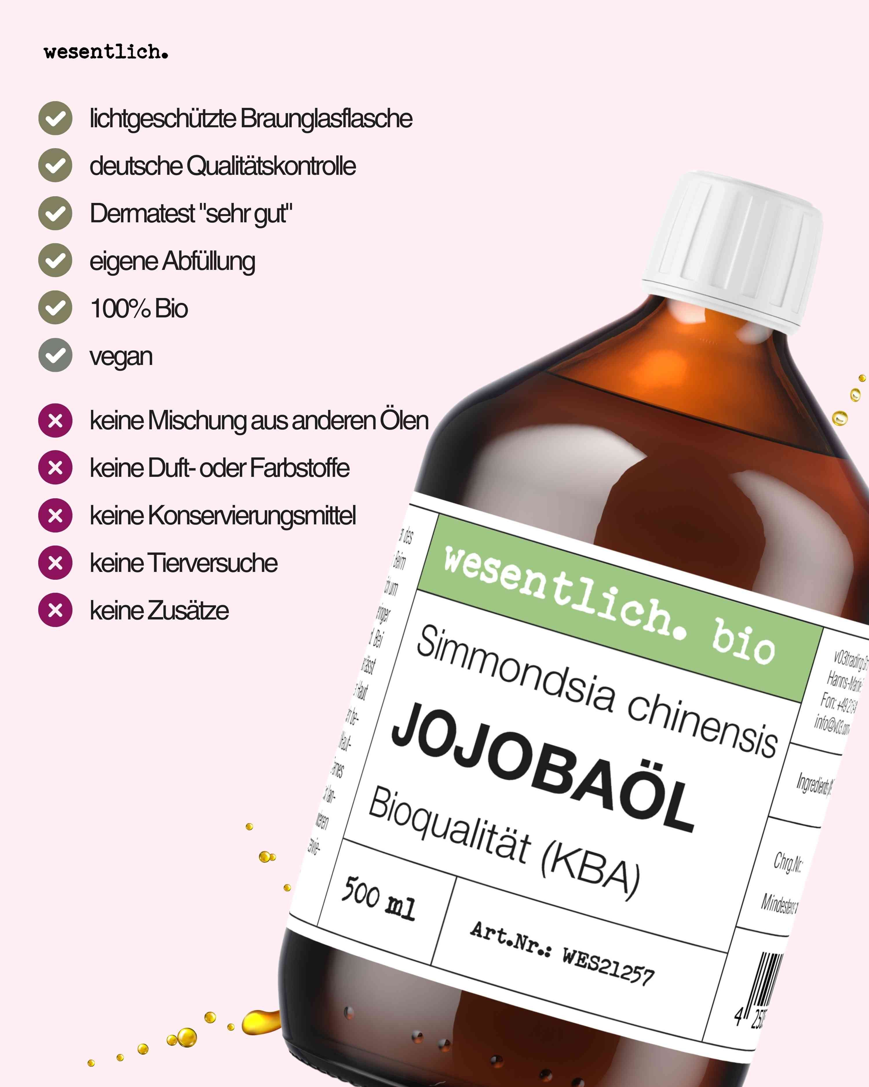 wesentlich. Körperöl Jojobaöl bio 500ml