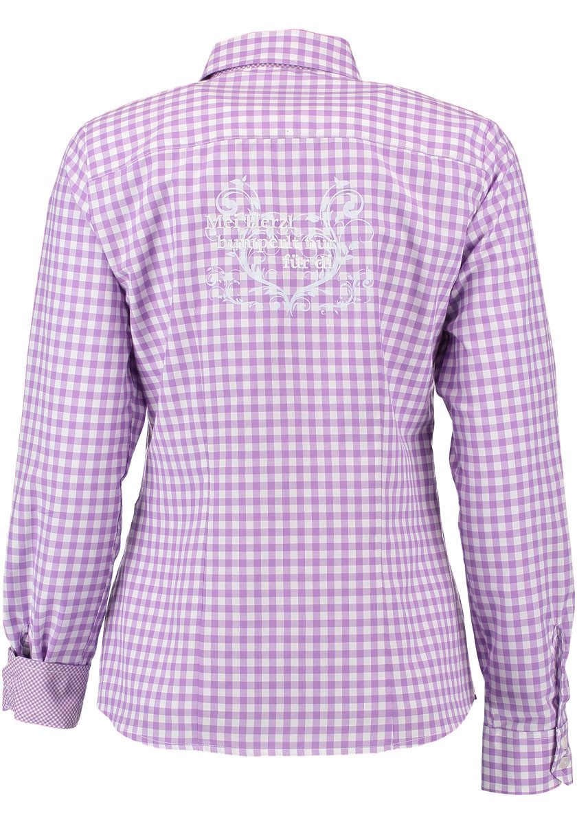 OS Trachten Trachtenbluse Pidara Tailliert, Kontraststoff, Schriftzug und H günstig online kaufen