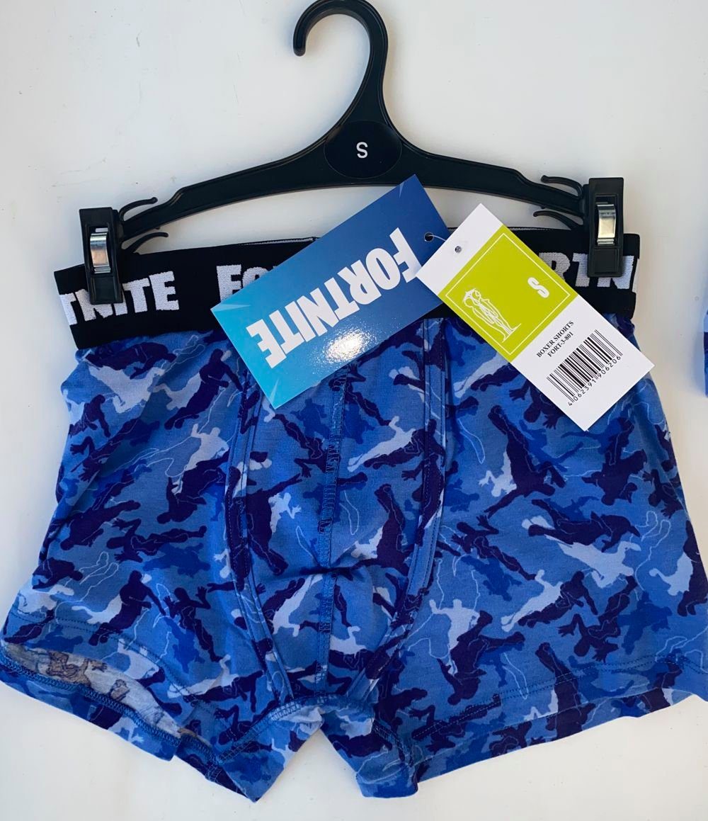Fortnite Boxershorts 4x FORTNITE BOXERSHORTS Herren + Jugendliche Gr. S und M (Set, 4er Pack) Mit Fortnite Logo auf Gummizug
