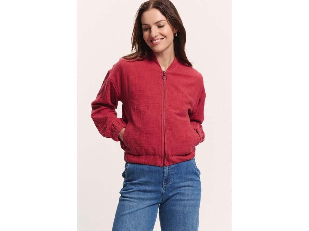 Tranquillo Blusentop tranquillo Bio-Damen-Musselin-Blouson 'Rumii' mit