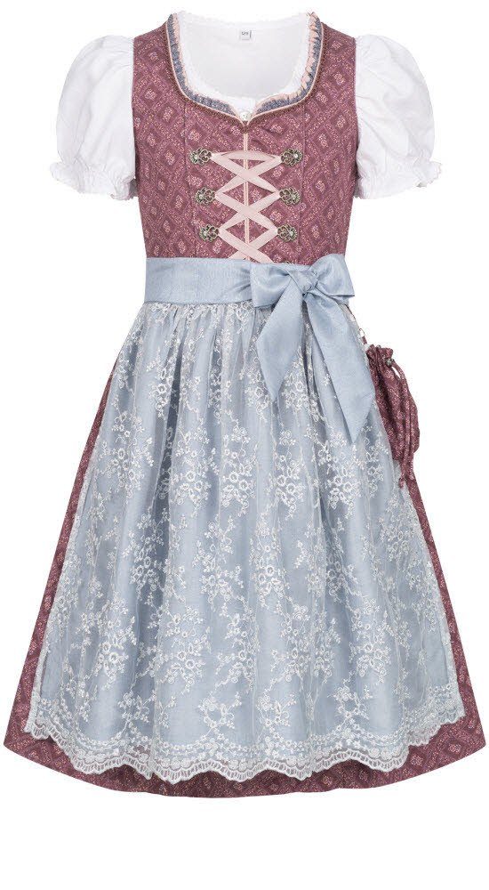 Dirndl Kinderdirndl 3-teilig Lea in Beere von Nübler