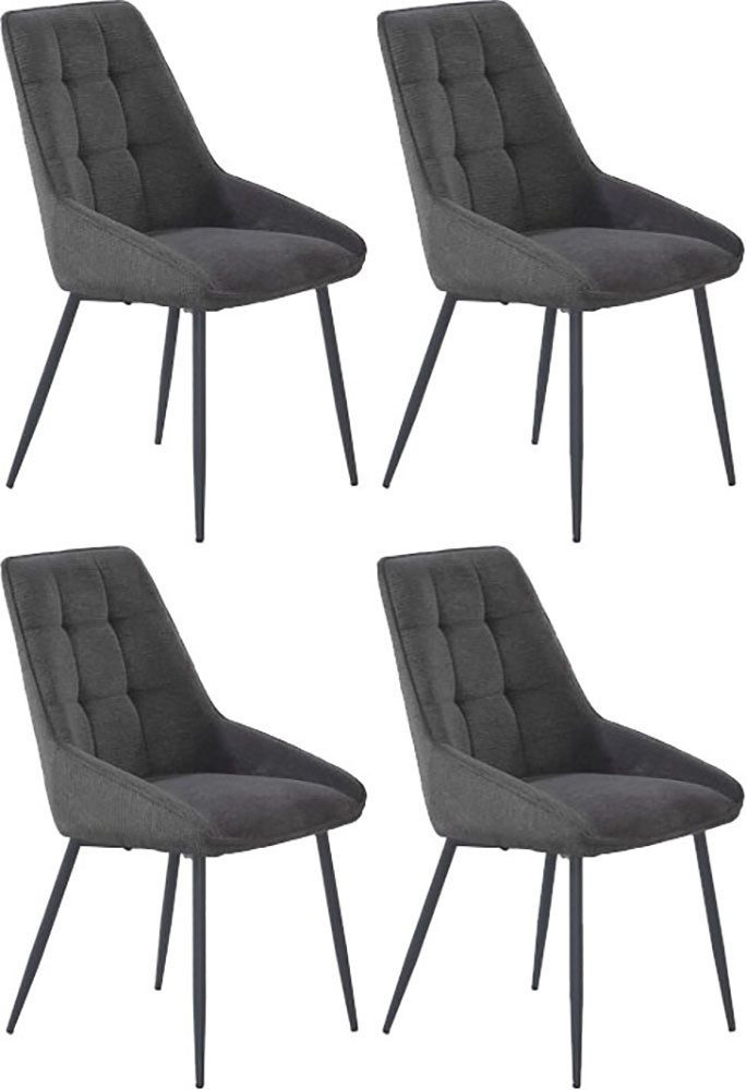 Jockenhöfer Gruppe Esszimmerstuhl ROGER (Set, 4 St), 4-Fuss Stuhl, Webstoff, Schalenoptik