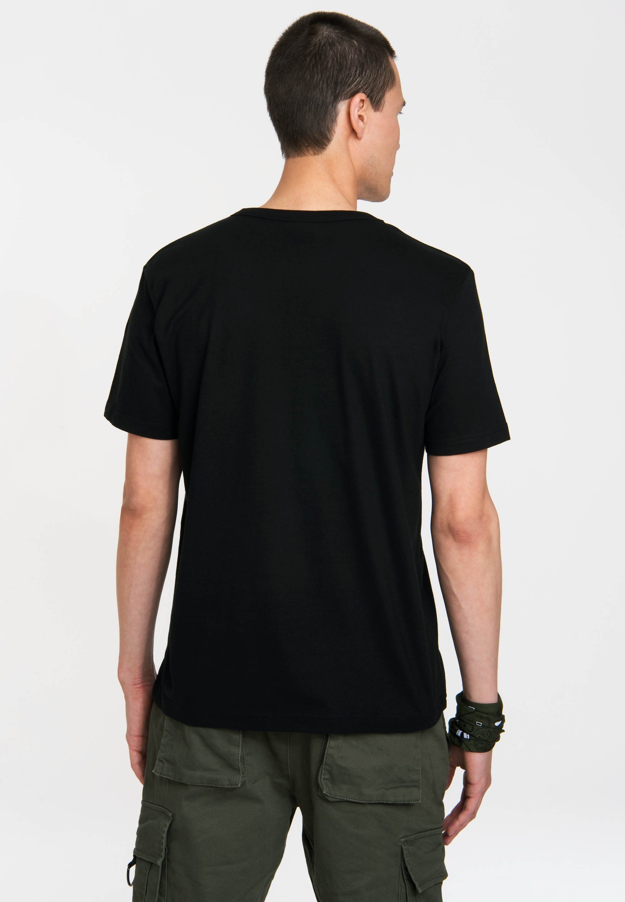 mit LOGOSHIRT coolem Logo T-Shirt Slytherin Frontdruck