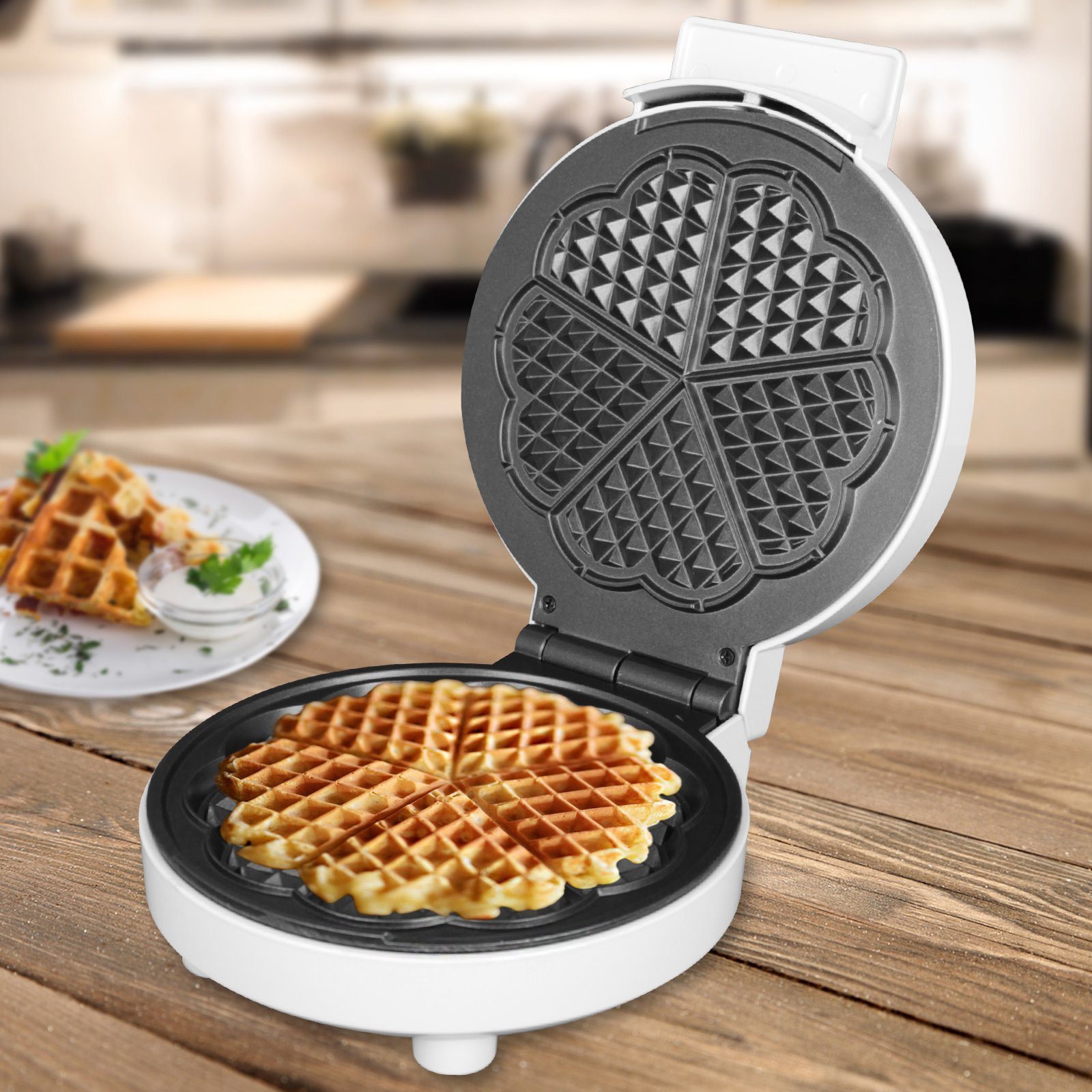 Sie Hatex mit weiß, Gäste Waffel rund Waffelautomat, Sahne, oder Verwöhnen Ihre Familie Früchten und Waffeleisen Waffeleisen Eiswaffeln Automat 1000W