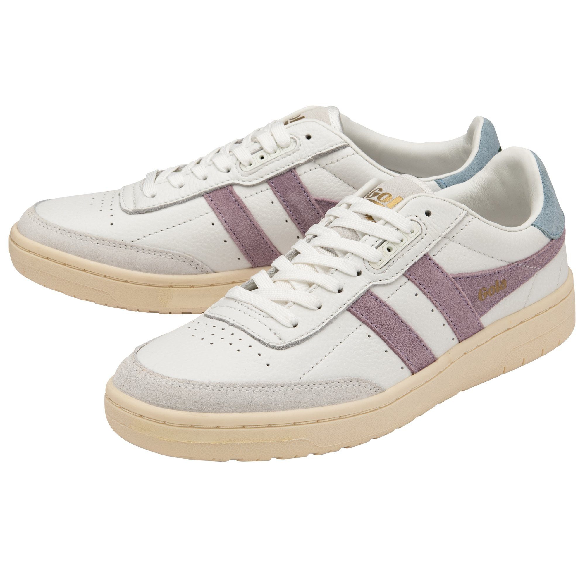Gola Falcon Leder weiss/lily/hellblau Damen Sneaker günstig online kaufen