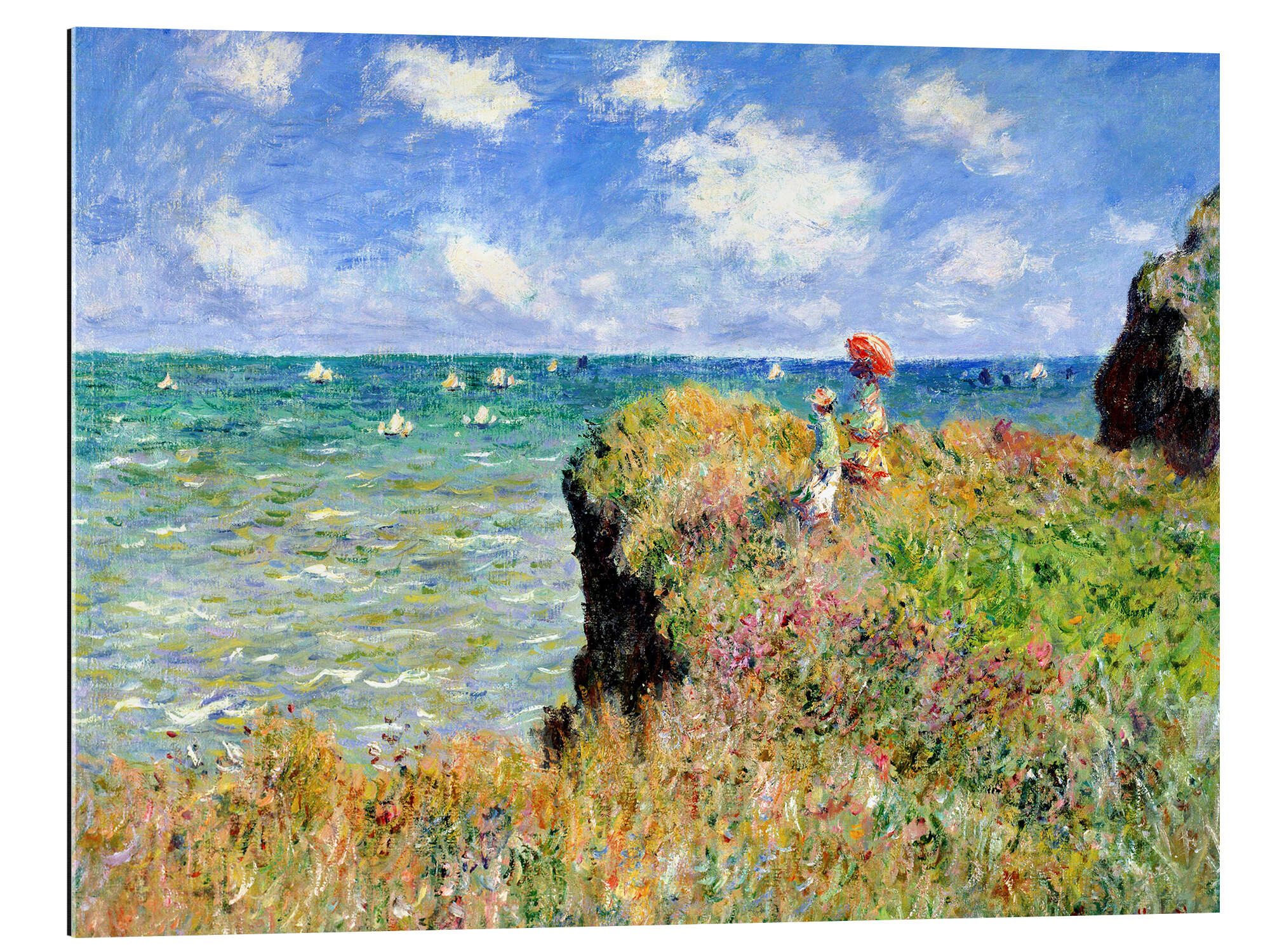 Posterlounge XXL-Wandbild Claude Monet, Klippenweg bei Pourville, Wohnzimmer Malerei
