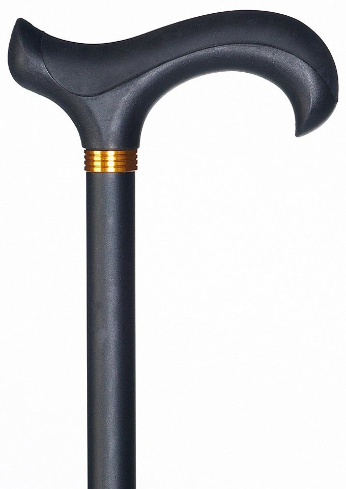 Stockshop Gehstock Gehstock XXL,Derbygriff schwarz Dämpfungspad,Stock Metall schwarz,82-1