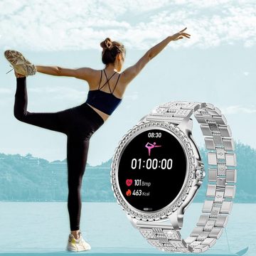 Fitonme Smartwatch (1,32 Zoll, Andriod iOS), Damen Telefonfunktion Fitnessuhr Pulsuhr SpO2 Wasserdicht Sportuhr