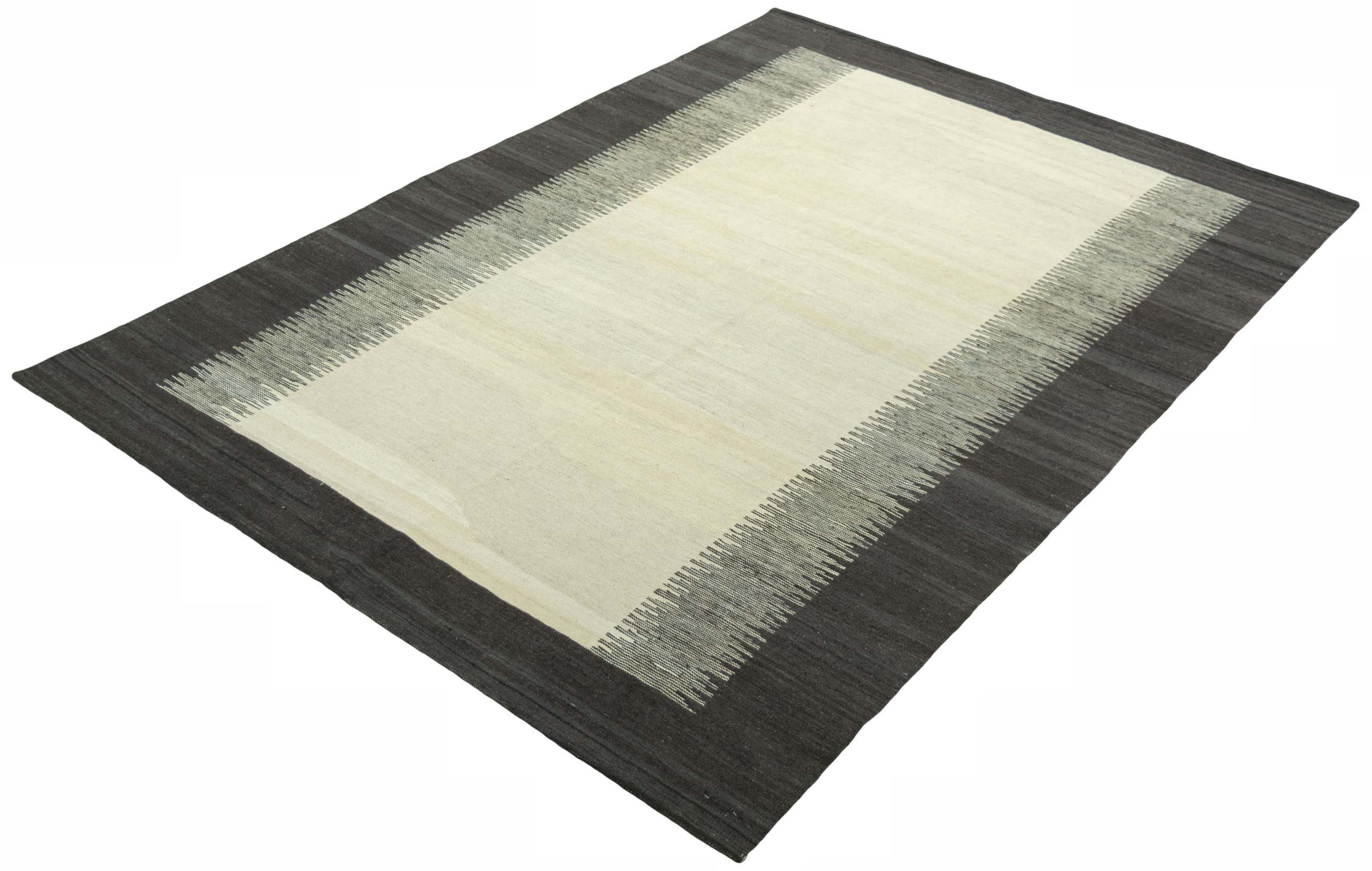CABBEL Orientteppich 254x178 cm Kandou Beige Kelim Teppich Schurwolle Handgewebt Unikat, rechteckig, Höhe: 5 mm, 100% Schurwolle – weich und pflegeleicht