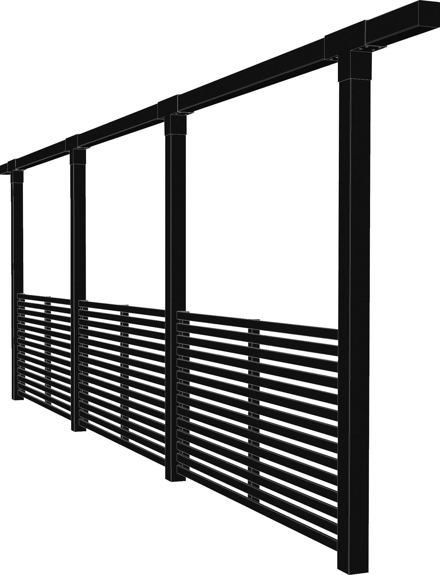 PLUS Pergola Cubic, 3 Module inkl. Tokyozäunen