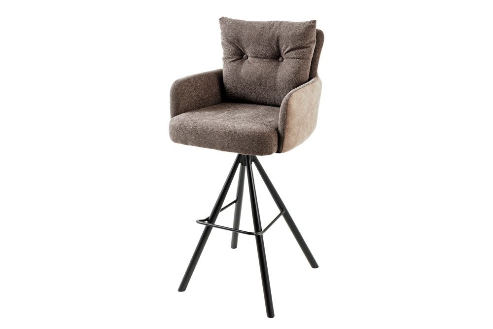 riess-ambiente Barhocker BIG GEORGE taupe/schwarz - Samt, drehbar, Metall-B günstig online kaufen